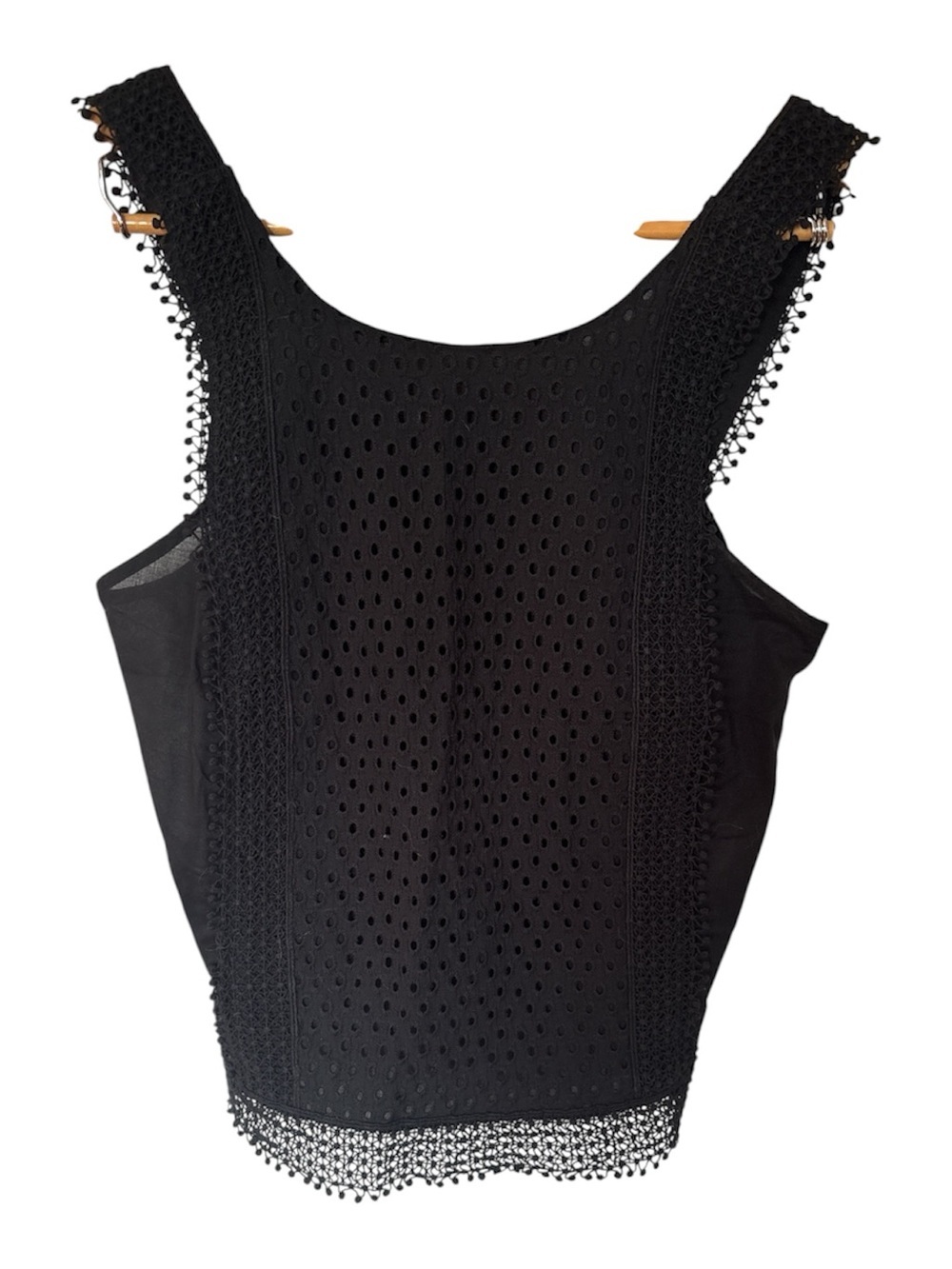 NWT Who What Wear black thick strap eyelet tank top